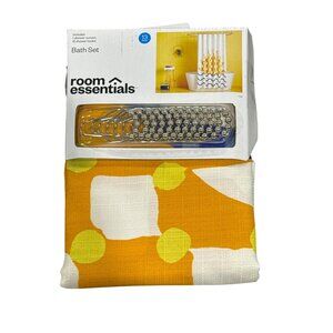 Room Essentials 13-Piece Bath Set With Shower Curtain & Hooks 71"x72" 100% Polye